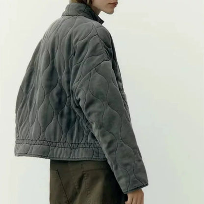 Damen Winterjacke Kuschelig Übergangsjacke mit Taschen