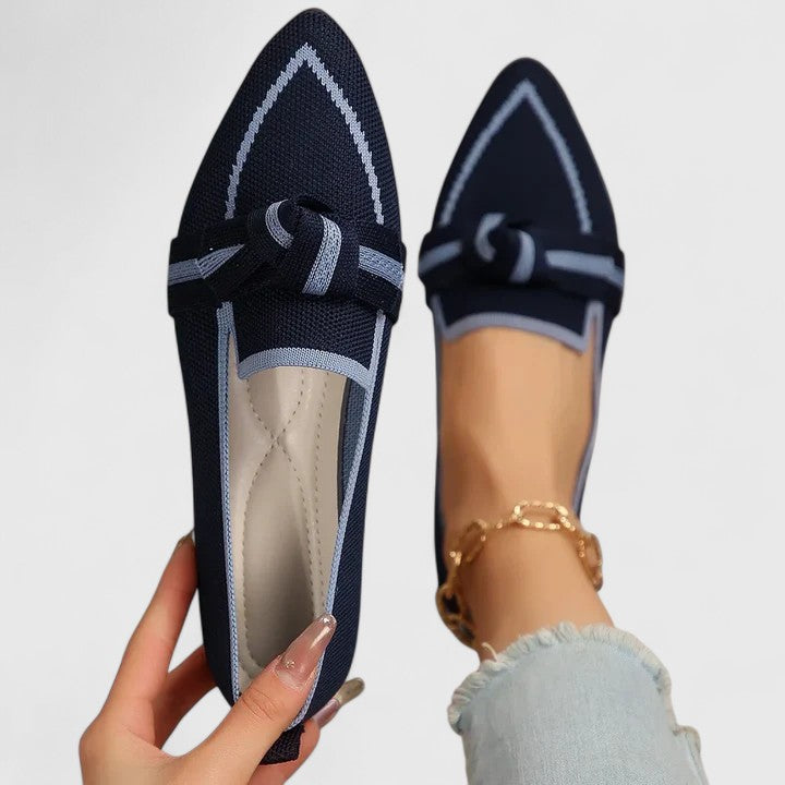 Damen Orthopädische Loafer Spitz Zulaufend Leder