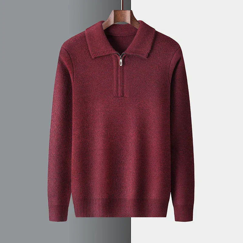 Herren Winter-Strickpullover Half-Zip - Eveloria