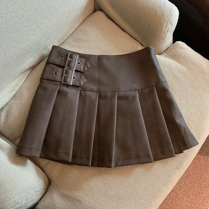 Damen Mini Faltenrock