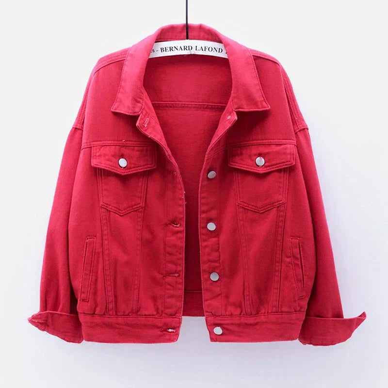 Damen Denimjacke Klassisch Vielfältige Farben