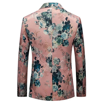 Herren Blazer Blumenmuster Elegantes Design