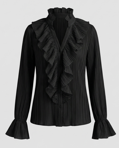 Elegante Damenbluse Rüschen Bluse Weiße Bluse