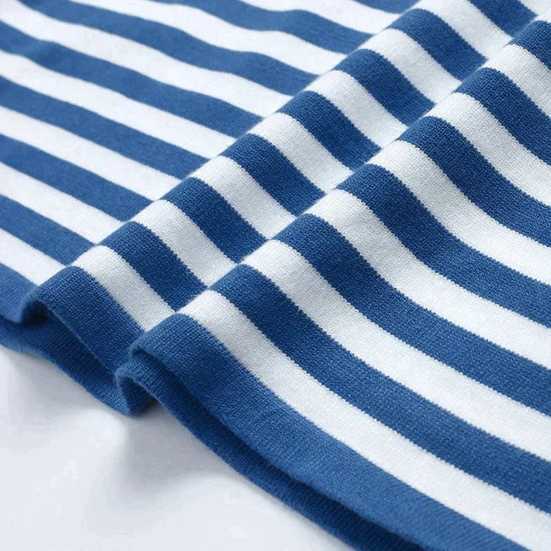 Damen Langarmshirt Gestreift Lässig Weiß/