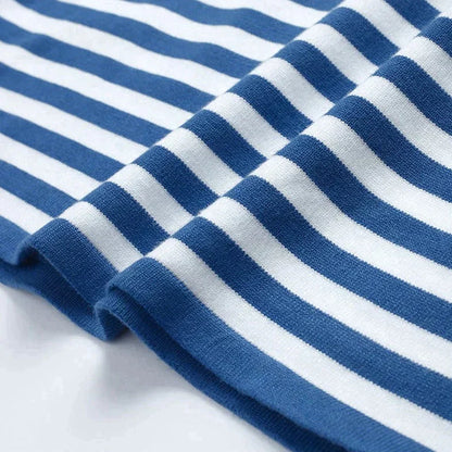 Damen Langarmshirt Gestreift Lässig Weiß/