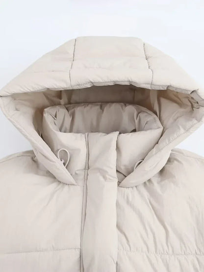 Damen Pufferjacke Kapuze Warm Stepp