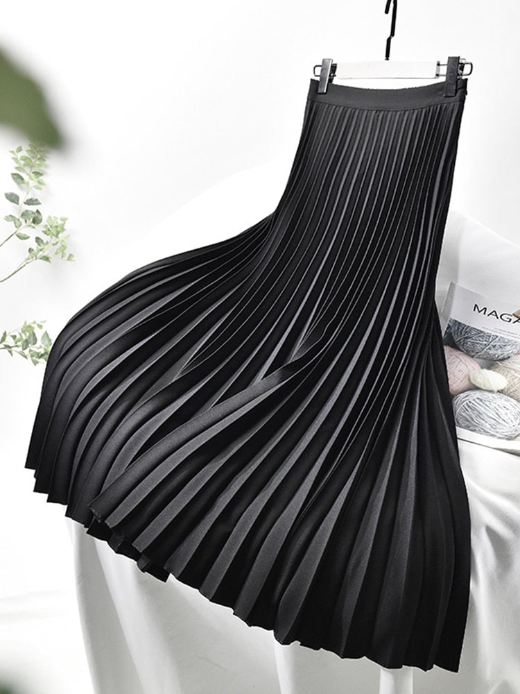 Eveloria Damen Plisseerock Hohe Taille