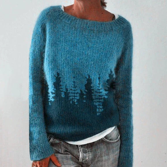 Damen Winterpullover Nordisches Muster Weihnachtsdesign