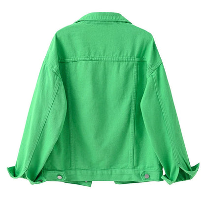 Damen Denimjacke Klassisch Vielfältige Farben