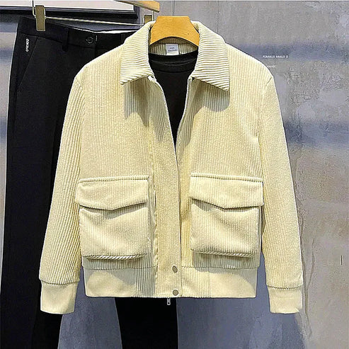 Eveloria Herren Cordjacke Modisch Braun