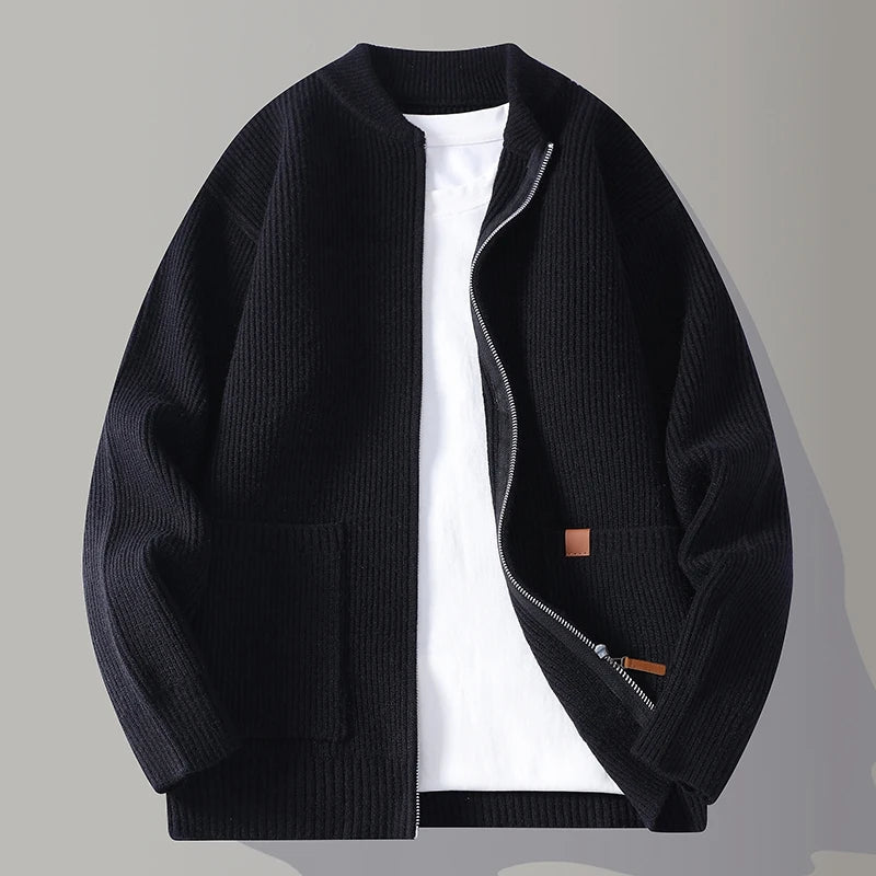 Herren Strickjacke Modern Reißverschluss Bequem