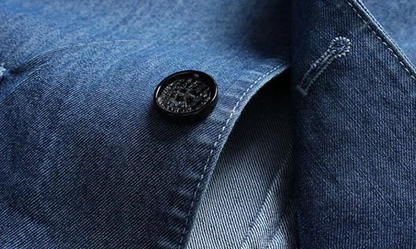 Herren Denim Blazer Modern Slim Fit Blau