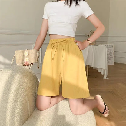 Eveloria Damen Baumwoll Shorts Knielang