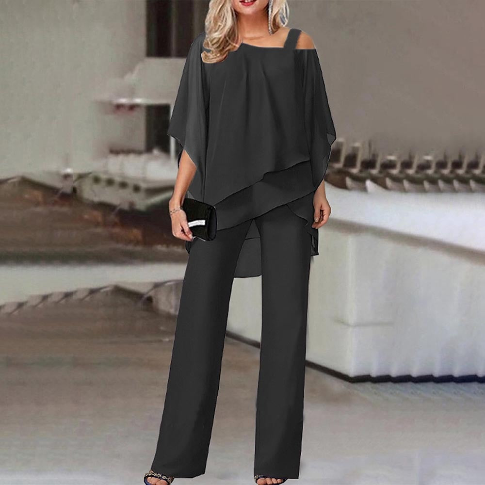Eveloria Damen Off-Shoulder Hosen-Set - Eveloria