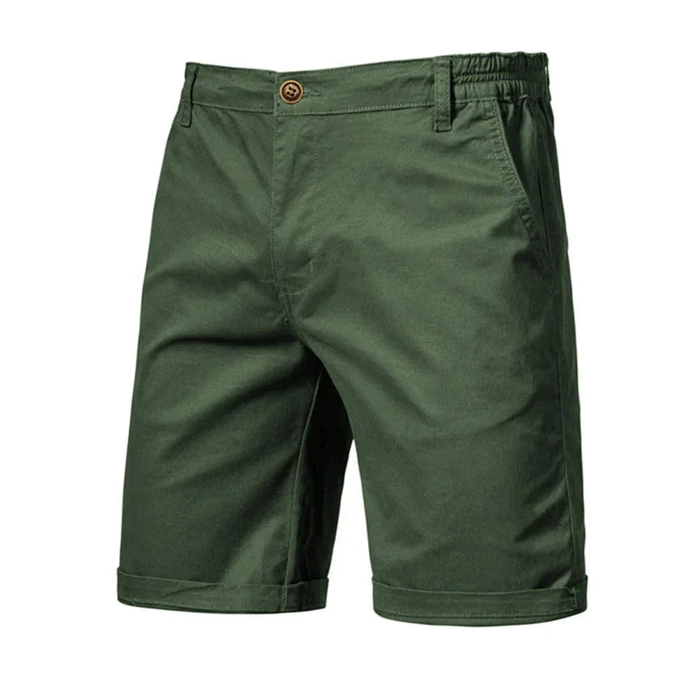 Herren Chino-Shorts Freizeit mit Knopfleiste Beige