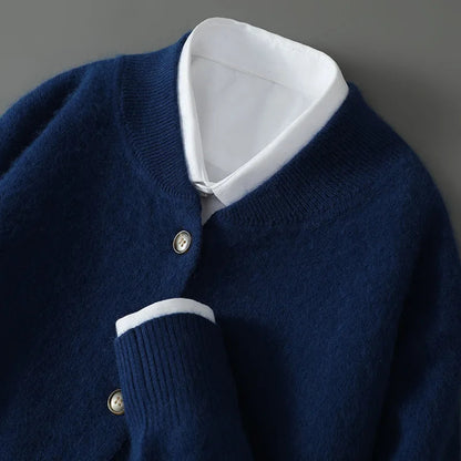 Damen Weiche Strickjacke Mit Knöpfen Vorne