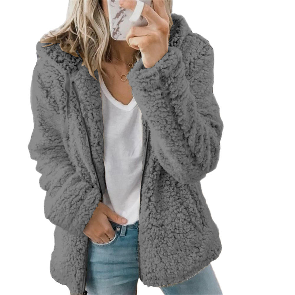 Damen Teddy-Mantel Warm