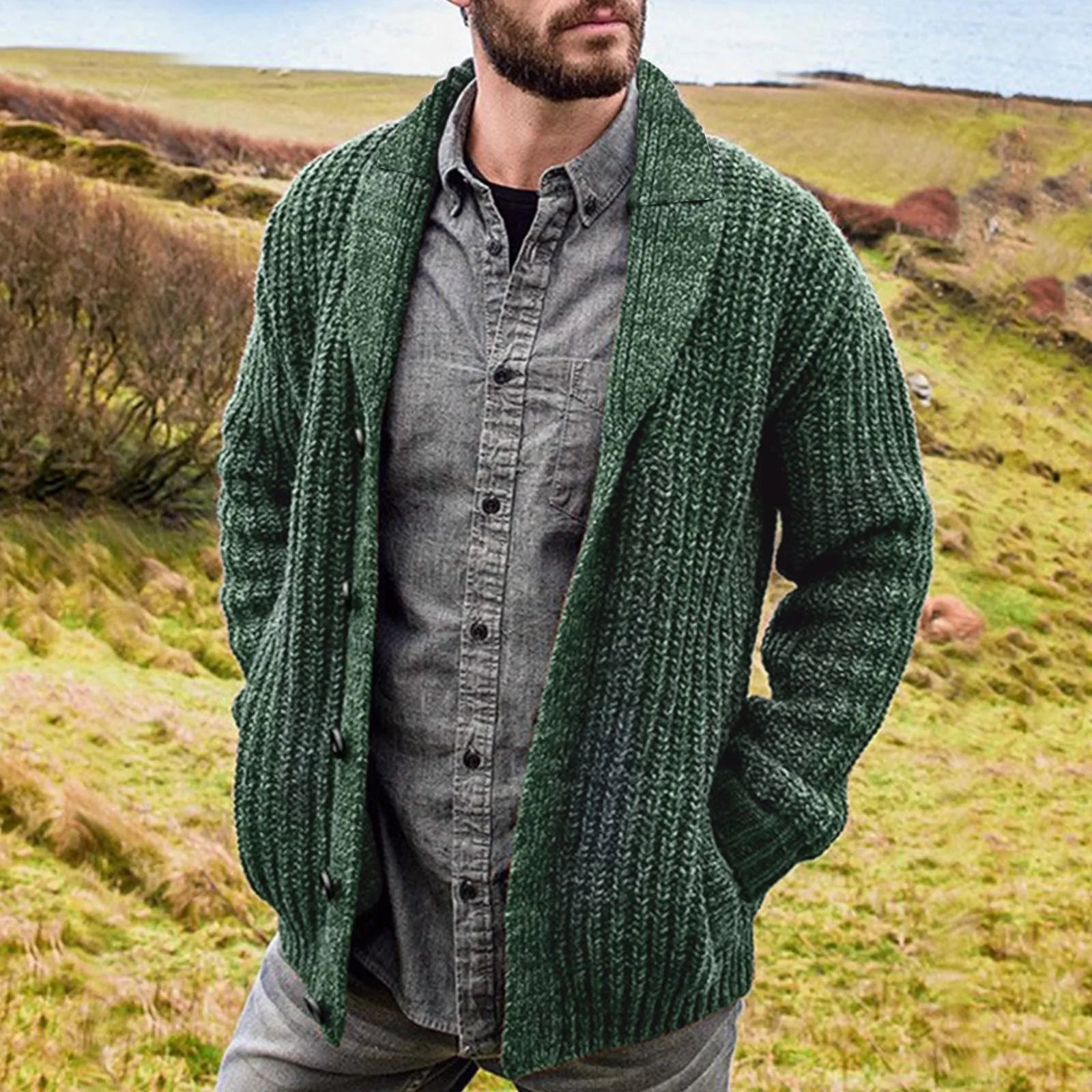 Eveloria Herren Strickjacke Bequem - Eveloria