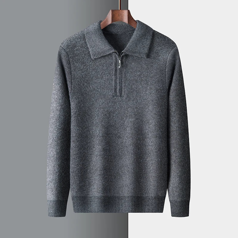 Herren Winter-Strickpullover Half-Zip