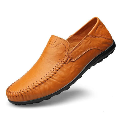 Eveloria Damen Mokassins Italienisches Leder Braun