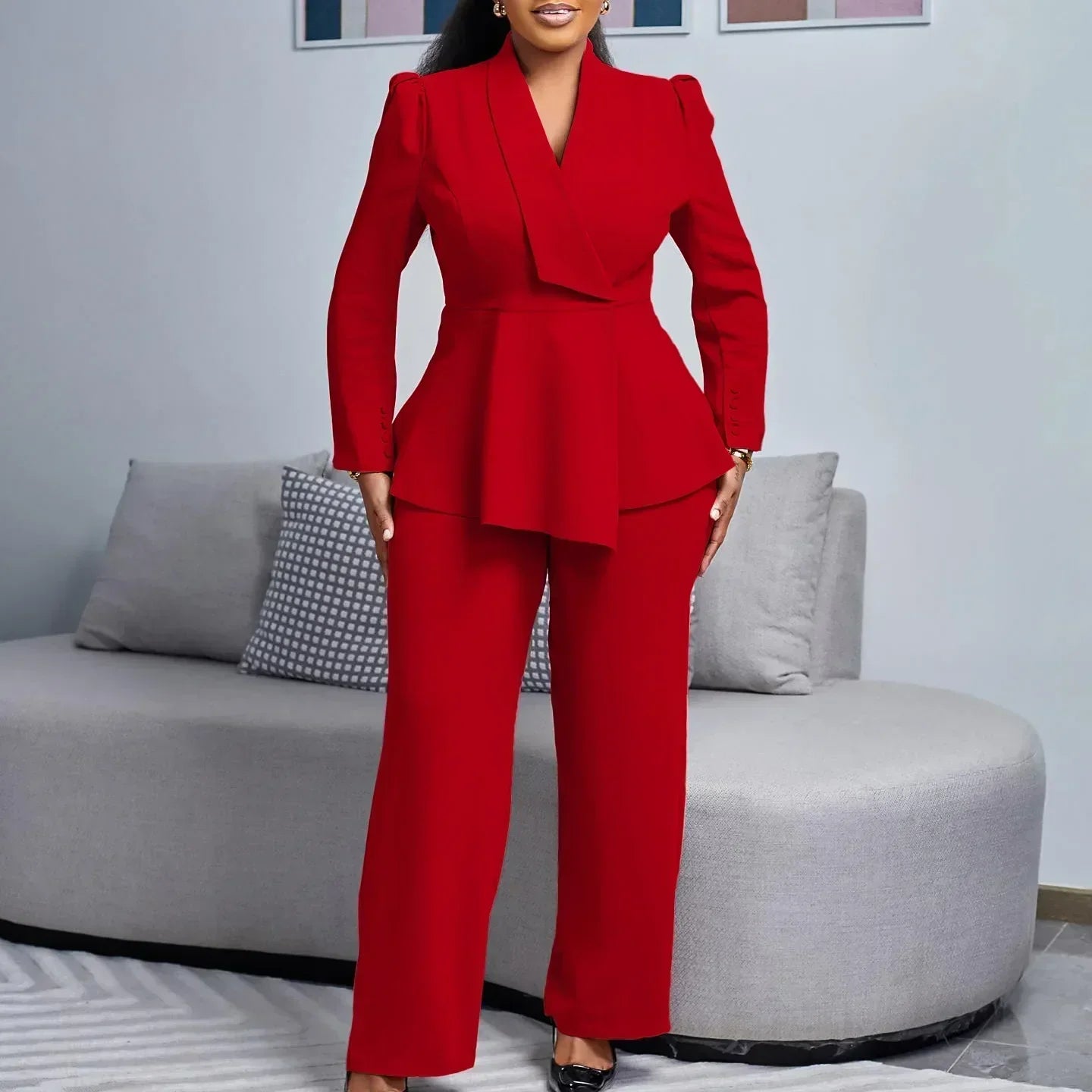 Damen Maßgeschneidertes Blazer- und Hosenoutfit