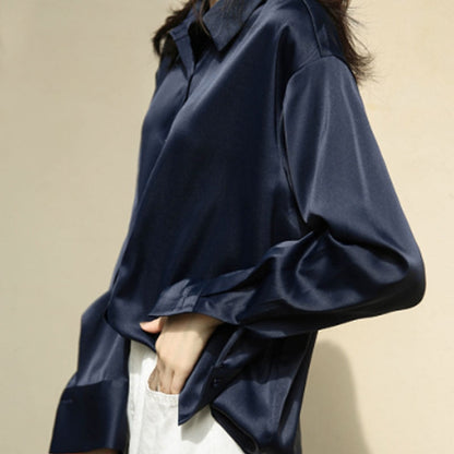 Eveloria Damen Seidenbluse Vintage-Stil