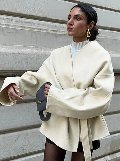 Eveloria Damen Fleecejacke Mit Gürtel