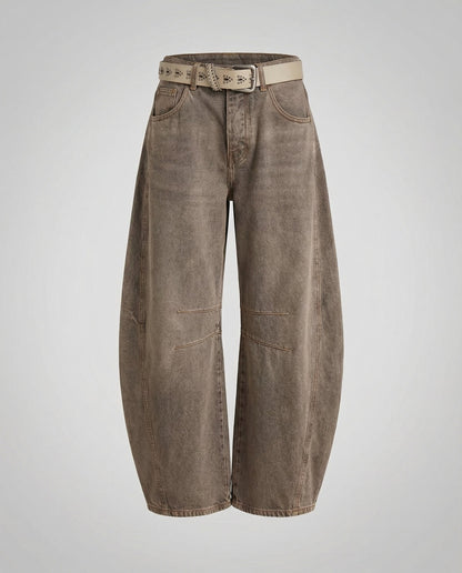 Damen Wide Leg Jeans Bequem