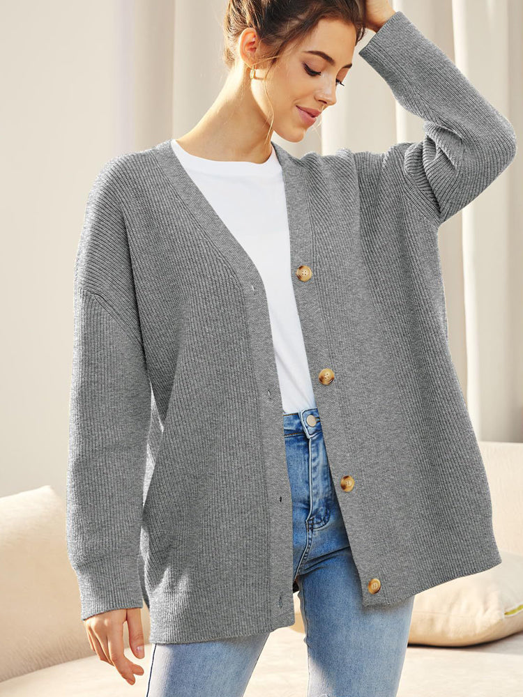 Eveloria Damen Gestrickte Strickjacke Herbst