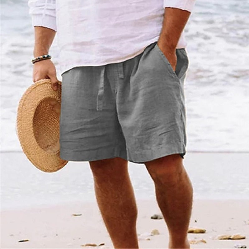 Herren Kurze Sommerhosen Mittlere Taille Mit Kordelzug