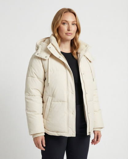 Damen Winterjacke Gepolstert Warm Schwarz - Eveloria