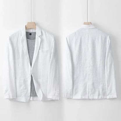 Herren Leinenblazer Leicht Beige