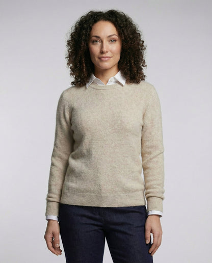 Damen Kaschmirpullover Elegantes Design Beige - Eveloria