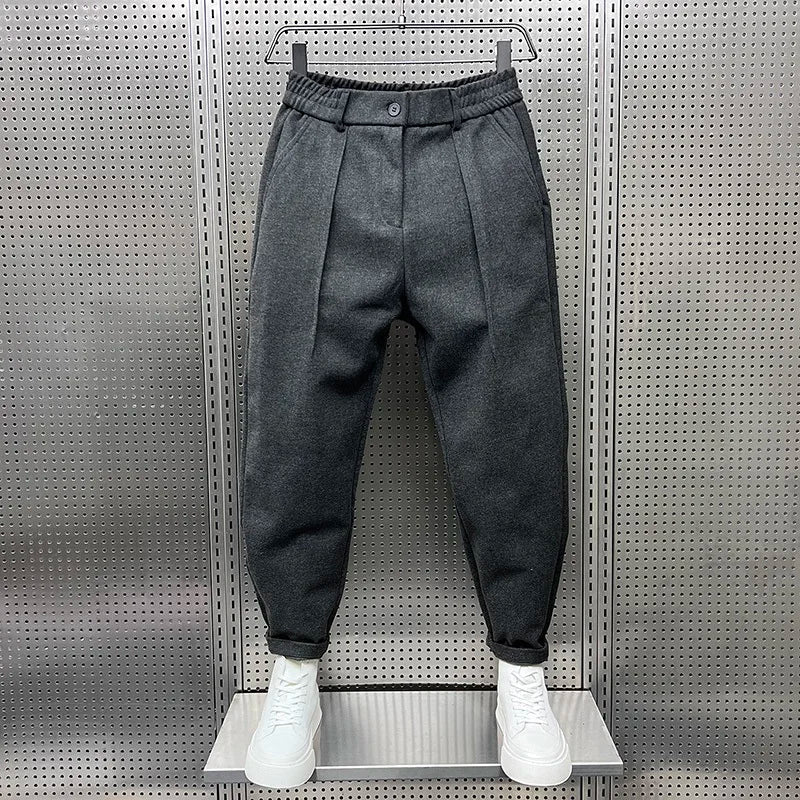 Herren Elegante Melierte Lange Hose - Eveloria