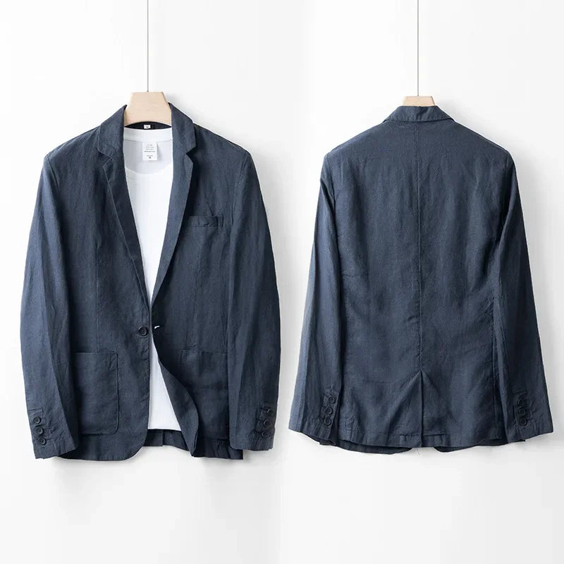 Herren Leinenblazer Leicht Beige - Norvielle