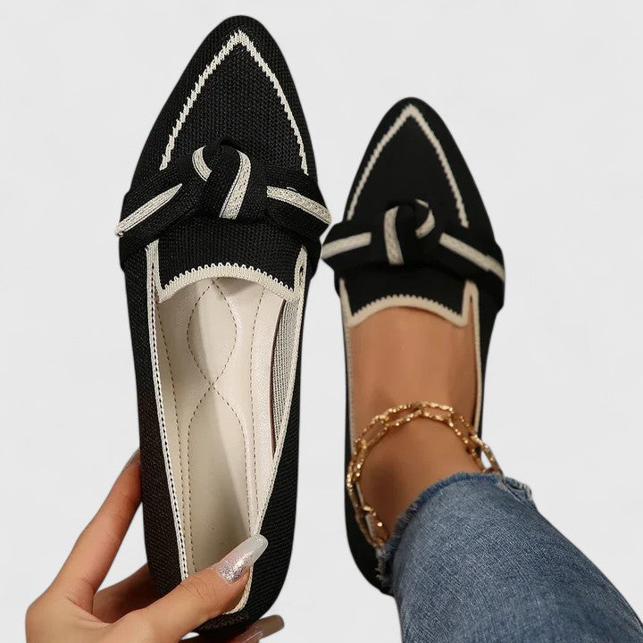 Damen Orthopädische Loafer Spitz Zulaufend Leder