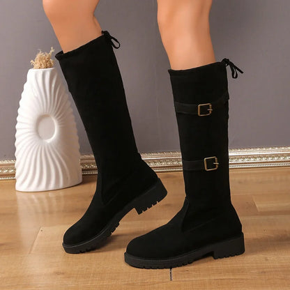Damen Stiefel Niedriger Absatz Klassisch