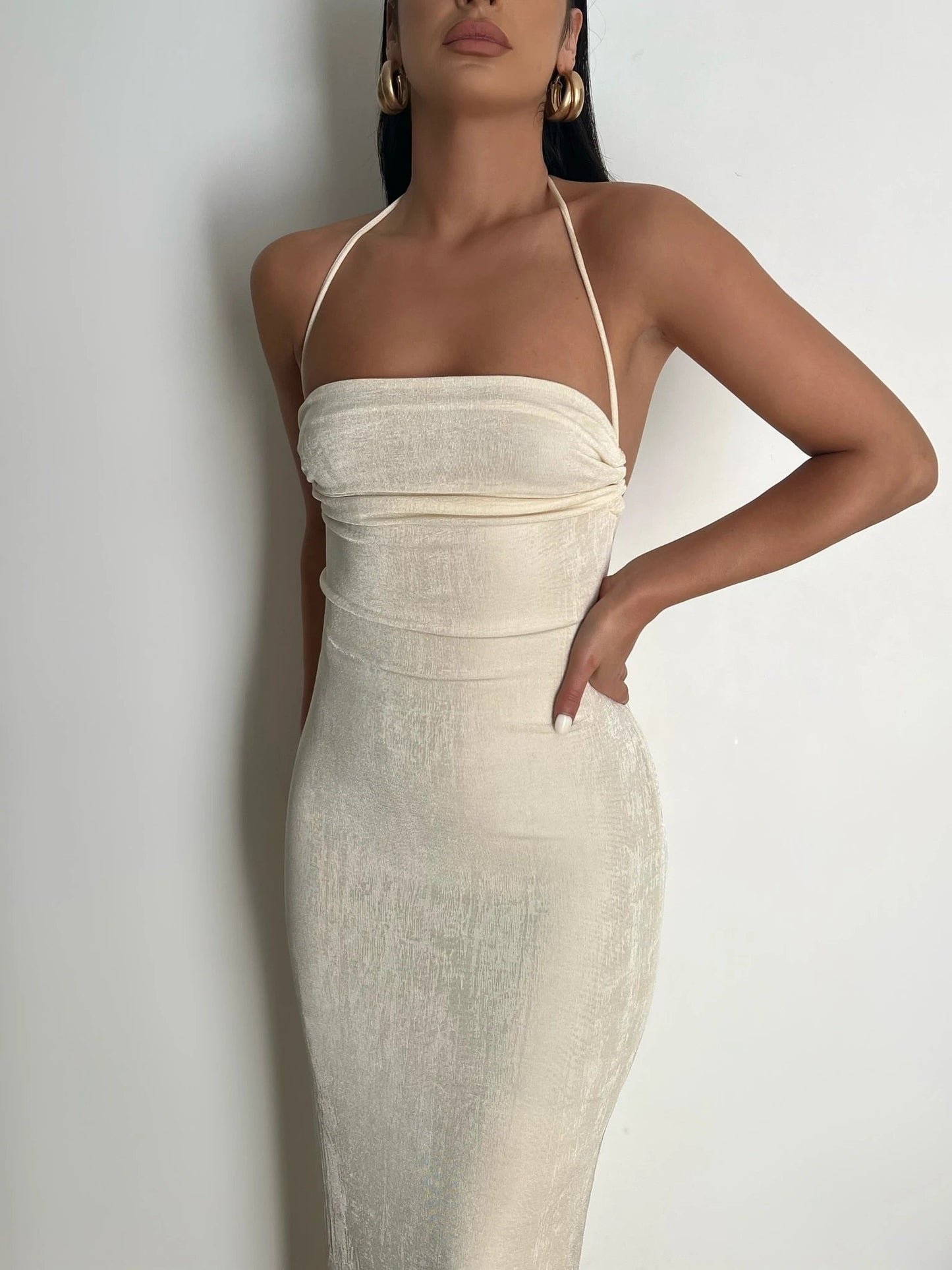 Eveloria Damenkleid Tiefem Rückenausschnitt