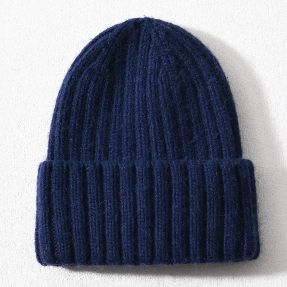 Unisex Strickmütze Gerippt Warm