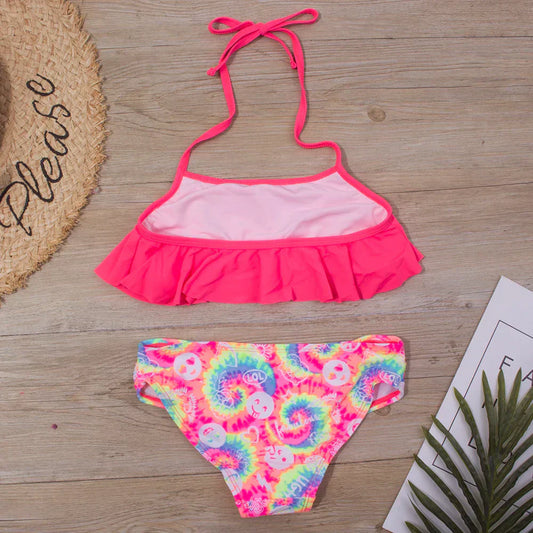Mädchen Badeanzug Bikini Set 5-14 Jahre Falbala Schwimmanzug - Eveloria