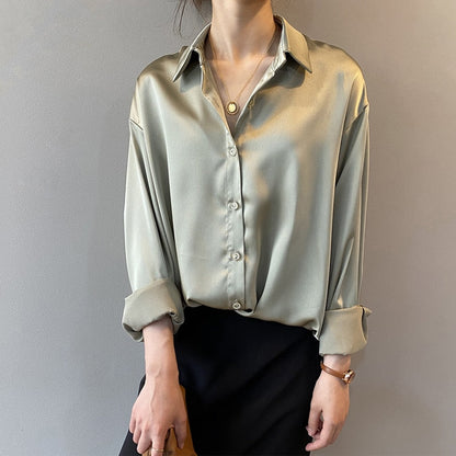 Eveloria Damen Seidenbluse Vintage-Stil