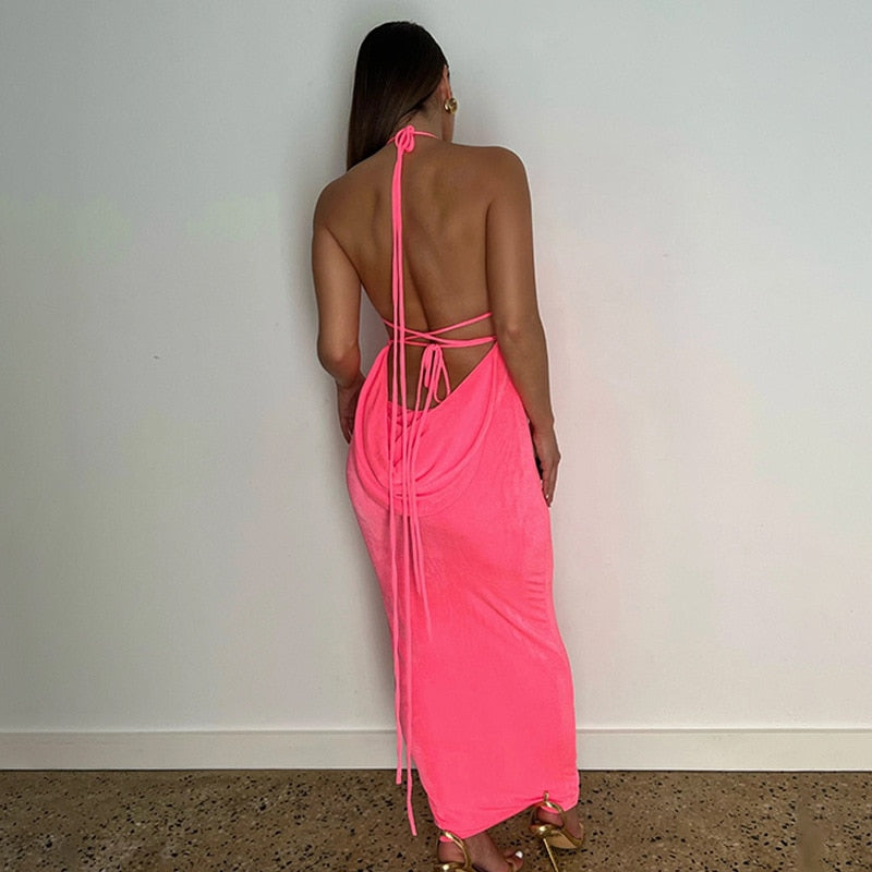 Eveloria Damenkleid Tiefem Rückenausschnitt