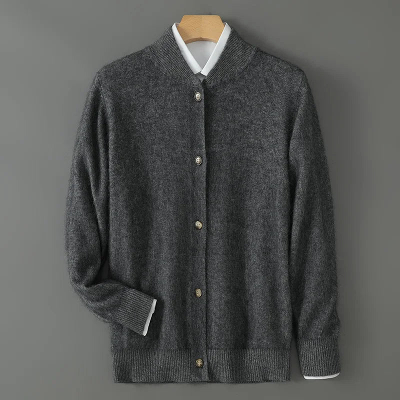 Damen Weiche Strickjacke Mit Knöpfen Vorne