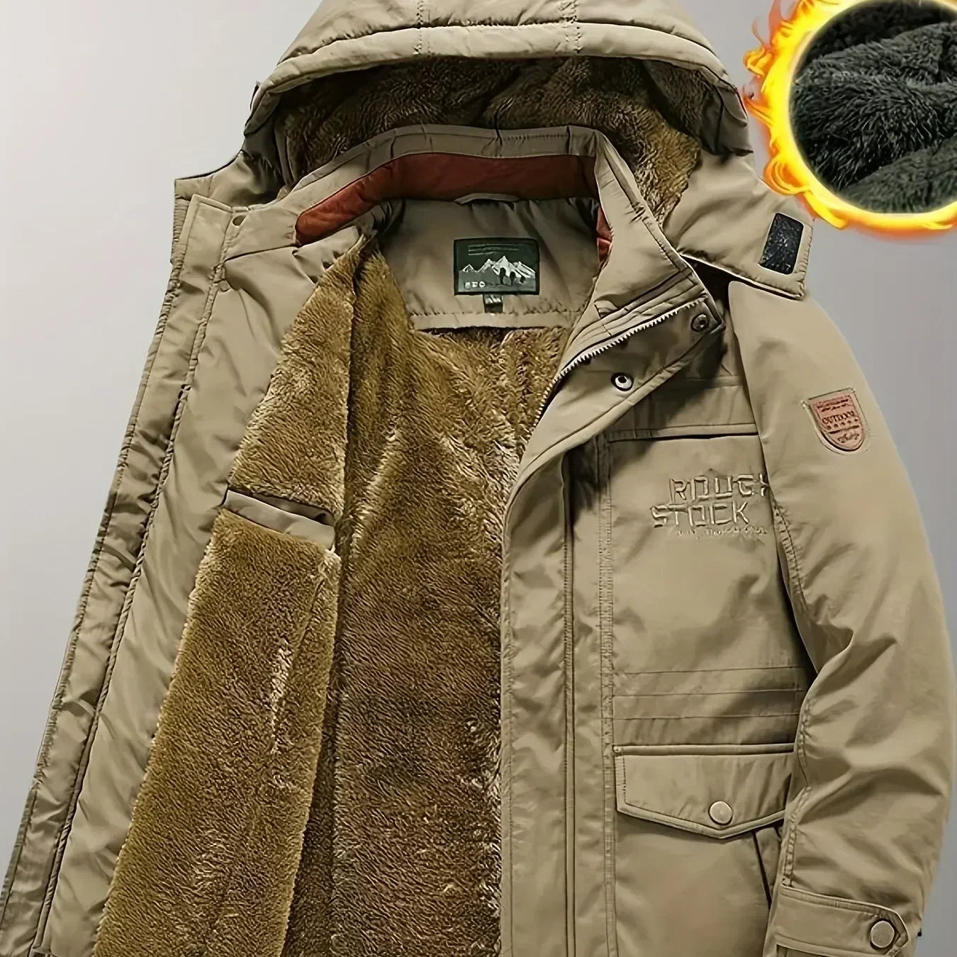Eveloria Herren Wintermantel Sportlich Wollstoff