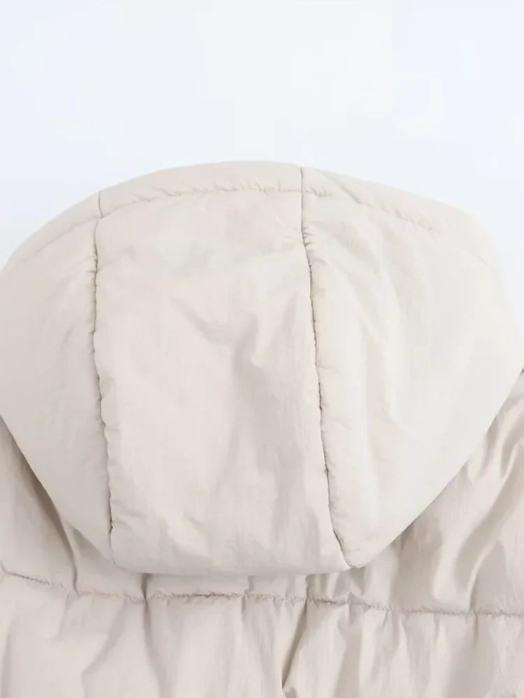 Damen Pufferjacke Kapuze Warm Stepp