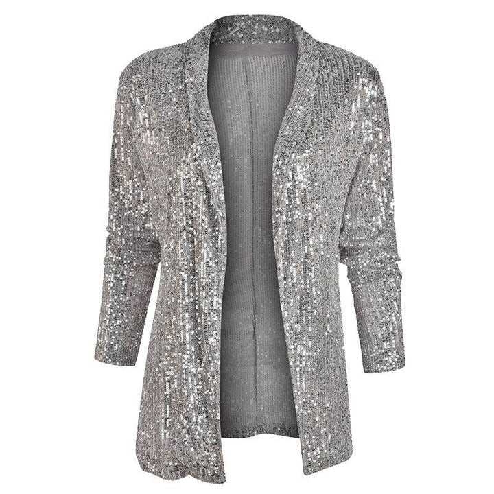 Eveloria Damen Blazerweste Glitzernde Pailletten - Eveloria