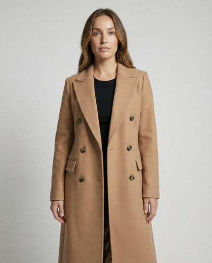 Damen Winterjacke Lang Elegant Schwarz - Eveloria