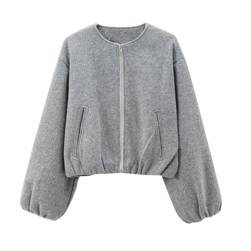 Damen Locker geschnittene Reißverschlussjacke