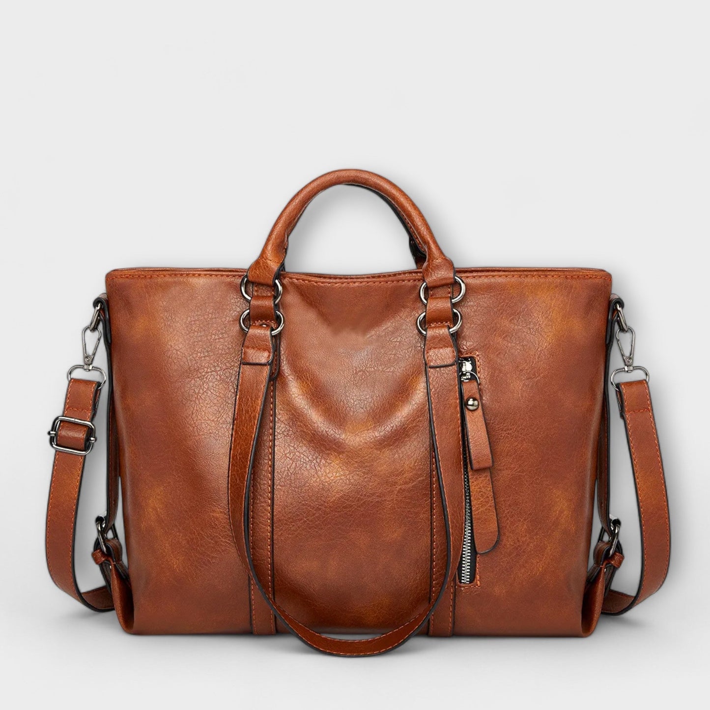 Damen Arbeitstasche Leder Schwarz - Eveloria