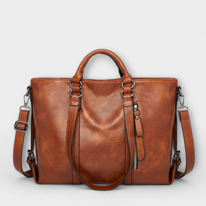 Damen Arbeitstasche Leder Schwarz - Eveloria